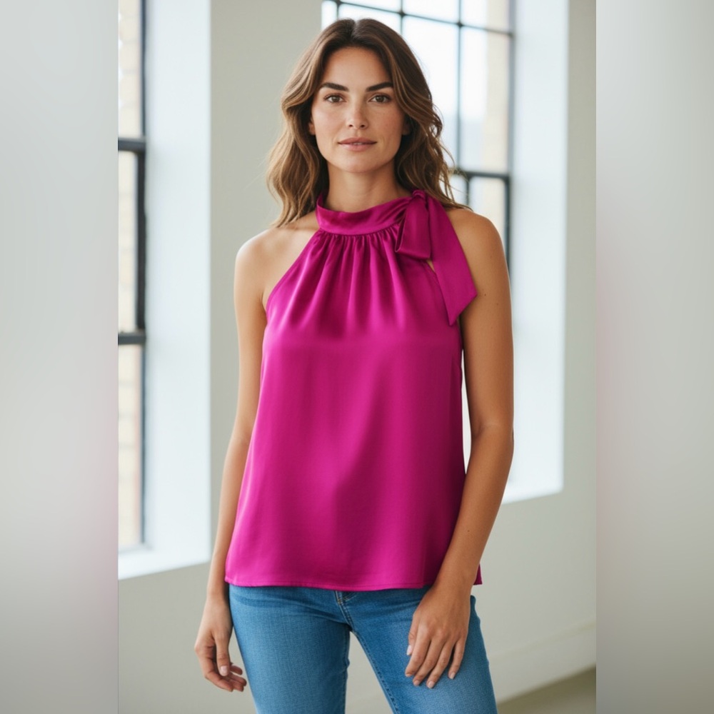 Express Fuchsia Pink Halter Tank Sz M